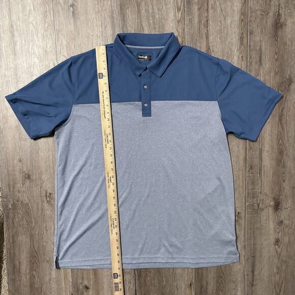Bolle Polo Shirt Mens XXL 2XL Golf Performance Moisture‎ Wicking Blue Colorblock - Picture 5 of 7